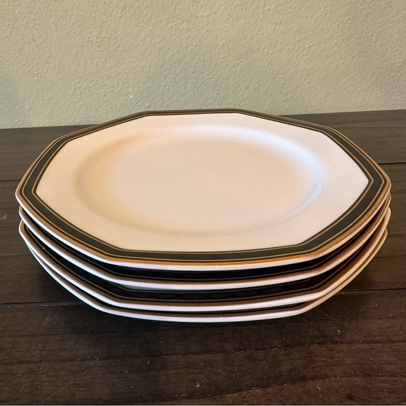 Christopher Stuart Y0009 Black Dress Octagon Salad Plates - Picture 7 of 7